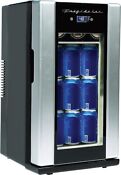 18 Can 4 Wine Bottle Retro Beverage Fridge Thermoelectric Stainless Home