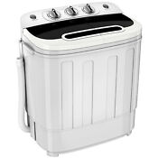Compact Washing Machine Portable Mini Twin Tub Washer And Dryer 13lbs Capacity