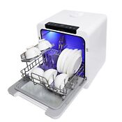 Compact Countertop Dishwasher Water Tank Air Dry Portable Dish Washing Machine