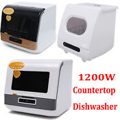 Portable Countertop Dishwasher 3 5washing Programs Display Automatic Dishwashing