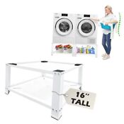 Laundry Pedestal 16 Height Universal Fit 710lbs Capacity Washing White