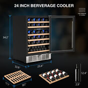 24 Dual Zone Wine Cooler Refrigerator Built In Under Counter Fridge Frost Free