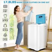 Nictemaw Portable Washing Machine 17 8lbs Large Capacity 2 3 Cu Ft Washer Dryer 