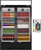 New Commercial Merchandiser Refrigerator Cooler 2 Glass Door Beverage Display