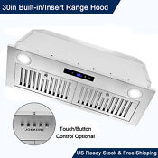 Built In 30in Range Hood 800cfm Kitchen Insert Vent Button Touch Control W Leds
