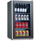 62 Can 120 Can Beverage Refrigerator And Cooler Mini Fridge For Home Black