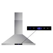30 In Wall Mount Range Hood 760cfm Stainless Steel Stove Cook Vent Touch Control
