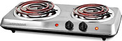 Electric Countertop Double Burner 1700w Cooktop With 6 And 5 75 Stainless Ste