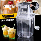 Manual Ice Crusher Shaver Shredding Snow Cone Maker Machine Cold Drink Bar Tool