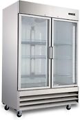 Smad 54 Commercial Freezer With 2 Layer Thicked Glass Door 47 Cu Ft Reach In