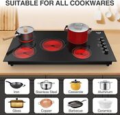 Electric Radiant Cooktop 36 In Built In 5 Burner Electric Stove Top 240v 8000w