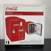 Coca Cola 6 Can Personal Mini Fridge Cooler New 120v Ac Or 12v Dc Home Car Boat