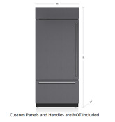 Sub Zero 36 Classic Over And Under Refrigerator Freezer Panel Ready Built In