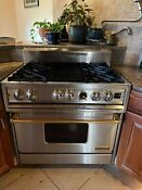 36 Dynasty Pro Propane Gas Range With Grill Brass Accents