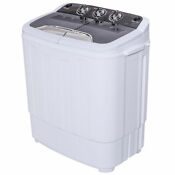 Mini Compact Twin Tub Washing Machine Washer 13lbs Spin Spinner Black White New
