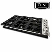 Zline 36 Dropin Black Porcelain Cooktop With 6 Gas Burners Kitchen Rc36 Pbt