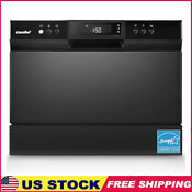 Portable Countertop Dishwasher W 6 Place Settings 8 Washing Programs Black New