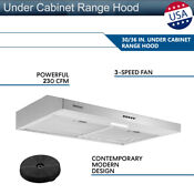 30 36 Inch Under Cabinet Range Hood 230cfm Stainless Steel 3 Speed Kitchen Vent