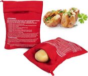Microwave Potato Bag 2 Pack Of Reusable Cooker Bag One Size Red