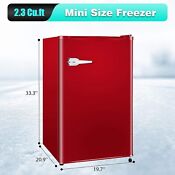 Chest Freezer 2 3 Cubic Feet Deep Freezer Adjustable Temperature Energy Red