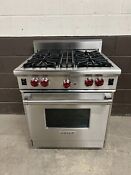 Wolf R304 30 Professional All Gas Range Oven 4 Burner Stainless