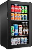 Ivation 126 Can Beverage Refrigerator Freestanding Ultra Cool Mini Drink Fridge